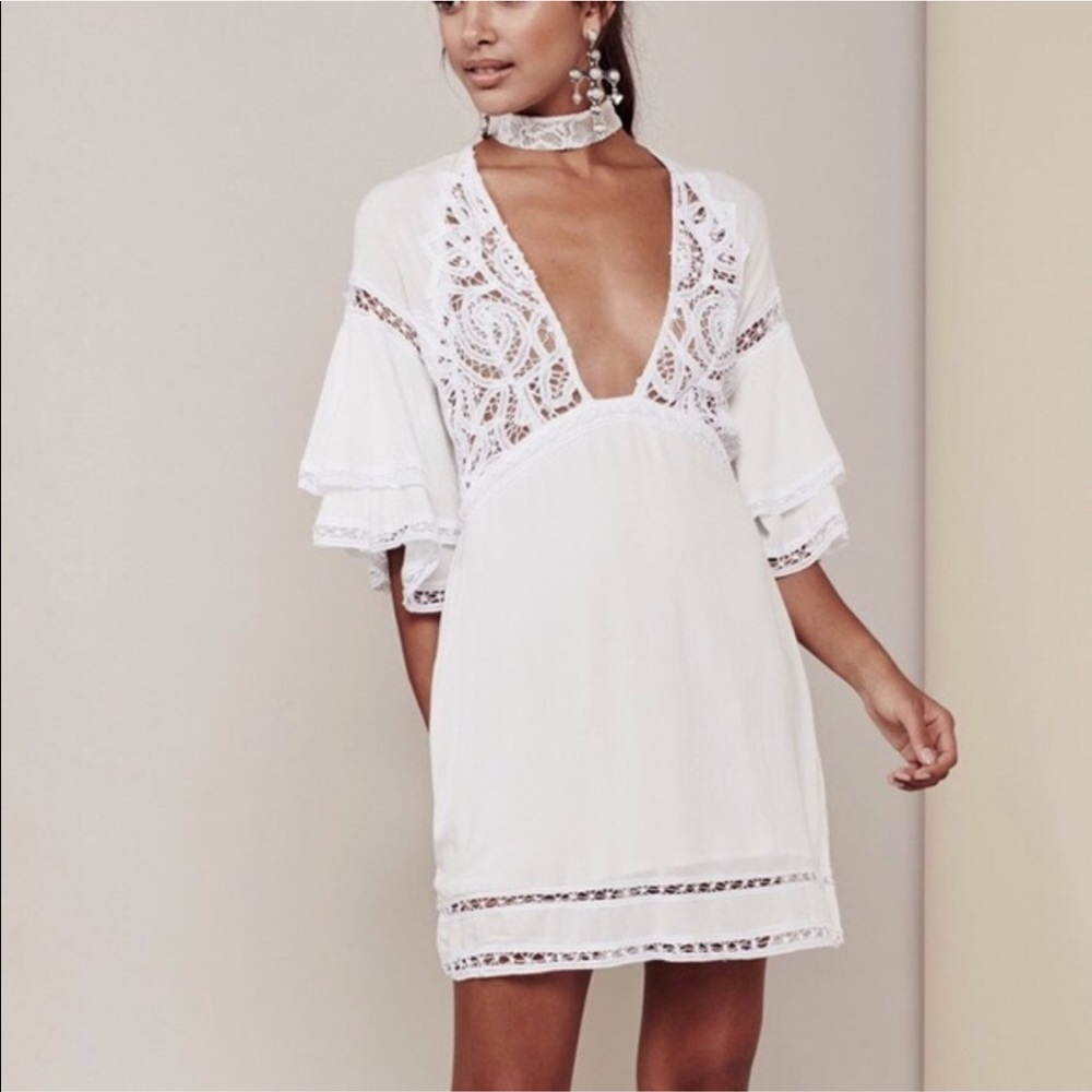 For Love and Lemons Carmine Dress in White